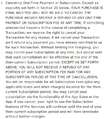 A screenshot of section 8 of the terms of service outlining the general cancellation policy