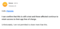 Forum admin triples down on this just being a "test" while not providing details[10]